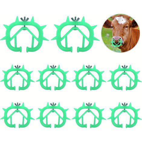 10 picots nasaux verts pour veaux, adaptés aux élevages  kit de sevrage pour veaux vert et orange. (1/5)