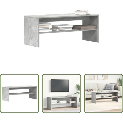 Meuble tv bois d'ingénierie - Meuble TV Gris béton 100 x 40 x 40 cm Aggloméré (1/5)