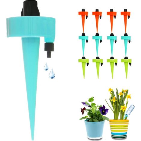 Goutte à Goutte Bouteille, Arrosage Plantes Automatique Irrigation Goutte à Goutte avec vannes de régulation débit d'eau(12Pcs) (1/5)