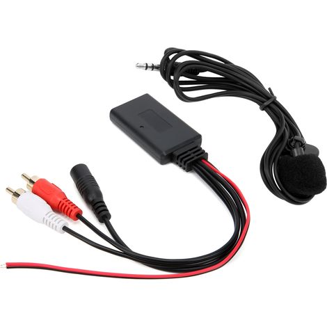 Adaptateur microphone, câble audio auxiliaire Bluetooth 5.0 pour MP3, WMA et WAV, compatible avec les appareils Pioneer et doté de 2 ports RCA. (1/5)