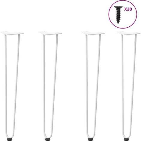 Haarnadelbeine für Konsolentische 4 Stk. Weiß 72 cm Massivstahl