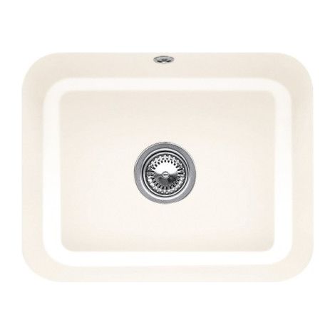 Evier 1 bac VILLEROY ET BOCH Cisterna 60C Crème CeramicPlus avec vidage auto (1/3)