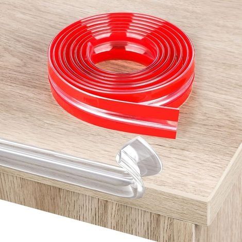 2m Protection Bebe de Table et Meuble Transparent,Bande Anti-Collisionde Protection Meubles, Pré-adhésif Silicone &PVC Coin Protecteur des Bords et Placard pour la Sécurité de Bébé Famille (1/5)