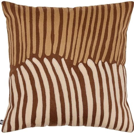 Coussin Déco Brodé "Hary" 45x45cm Marron