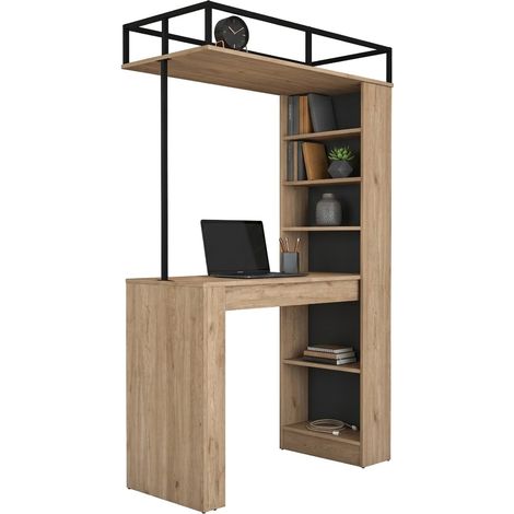 Tavolo Fisso Ezzelini, 2 Posti, Ideale per bar e Open Space, Forma Rettangolare, 120x56x199h cm Marrone Rovere