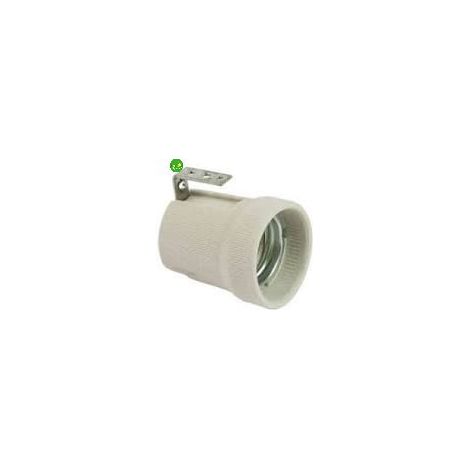 Portalampada in ceramica Elettrocanali con staffa e27 4 a. 250 v.