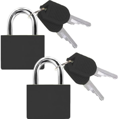 Cadenas Valise avec Clés - LeFeirr Bagages Petit Serrures à Bagages pour Sacs de Casier de Gym de Voyage Valises de Vacances, Lot de 2, Noir (1/4)