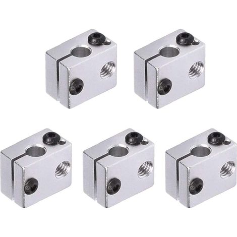 Lot de 5 blocs de chauffage en aluminium extrudeuse Hotend V6 pour imprimante 3D MK7 MK8 (1/5)