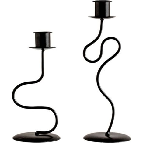 Bougeoirs en fer noir conique, support pivotant pour bougies, décoration de table pour mariage et événement festif (1/5)