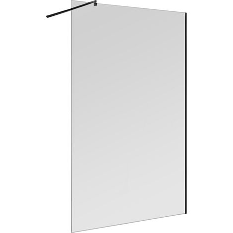 Doccia Walk-In 170 cm trasparente 6 mm profilo nero opaco H 200 cm Klug (1/5)