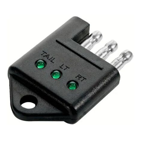 Testeur de prise de remorque à 4 broches - 4 voies - Plat - Testeur de lumière - Pour câblage de véhicule remorqué - Avec voyants LED - Testeur de circuit - Accessoires de voiture (1/5)