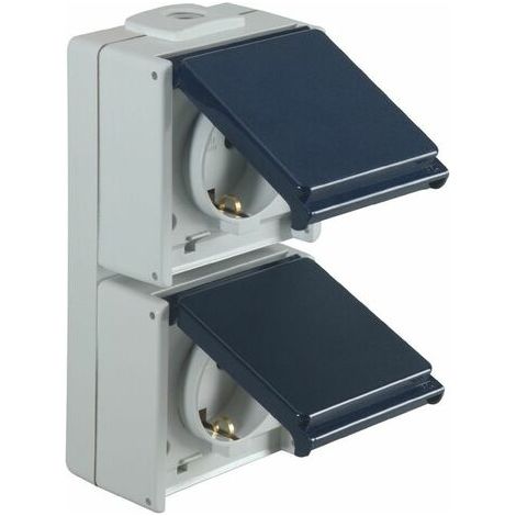 Ip54 Schuko Presa Vano 2 250 V Ac 50 Hz 10/16 A 2.714.820 Con Patta (1/4)