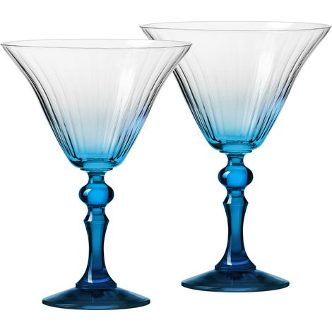 Verres à Martini Lot de 2, 170 ml, Pied Turquoise, Collection Bubble (1/5)