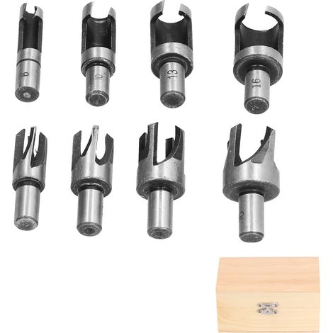 Set mit 8 Kohlenstoff-Korkschneidern, gerader und konischer Schnitt, Schneidwerkzeuge für Holzbearbeitung und Kork (1/5)