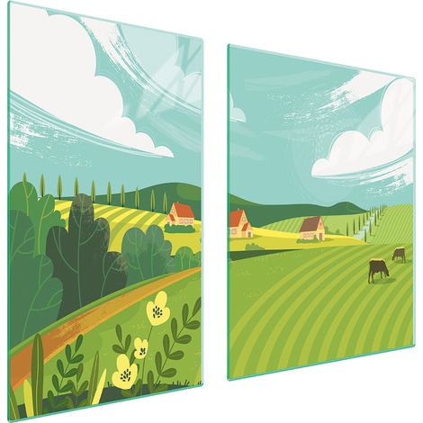 Glasplatte und Schneidebrett 100x52 VILLAGE (1/5)