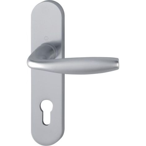 Béquille double sur plaque New York en 165 mm aluminium inox clé I - HOPPE FRANCE EURL (1/3)