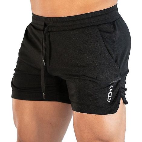 Short de sport homme, pantalon de fitness, jogging, taille 2XL, noir (1/3)