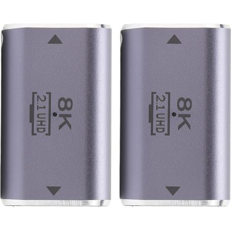 Lot de 2 adaptateurs coupleur femelle-femelle pour interface multimédia HD, connecteur d'extension 3D 8K HD pour téléviseurs HD et projecteurs (1/5)