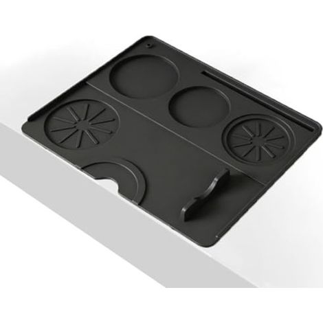 Sous-verre à café - Antidérapant - Pilon à café - Silicone - 24,5 x 19,5 cm - Noir (1/4)