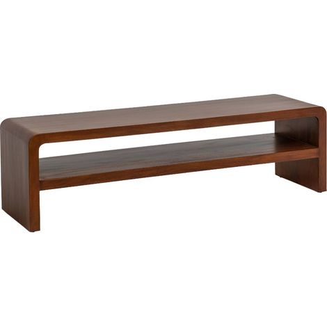 Made In Meubles – Meuble TV en bois de manguier foncé 160 cm – Style contemporain vintage – 46 cm de hauteur – Rangement fonctionnel (1/5)
