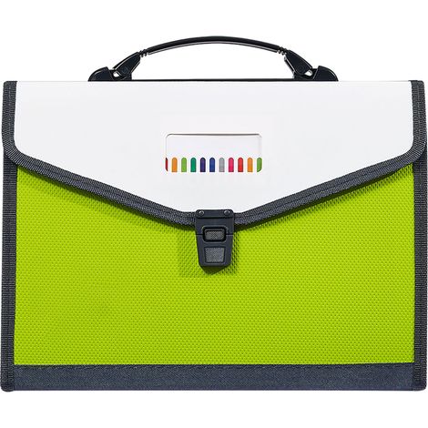 1 sac de rangement pour orgue, 13 compartiments, PP transparent, dimensions 350 x 270 x 35 mm, couleurs vives (1/5)