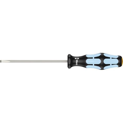 Tournevis pour vis à fente, acier inoxydable, 0.6 x 3.5 x 100 mm, Noir/Ice bleu (1/2)