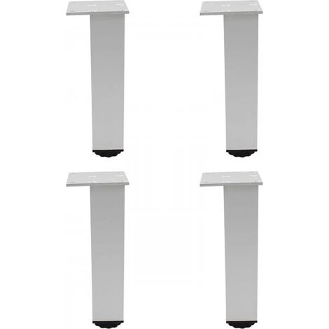Pieds de meubles carrés, blancs, 6,86,815cm, 4 pieds réglables en alliage d'aluminium, pieds de canapé. (1/5)