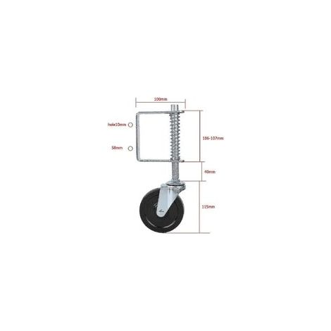 Rueda giratoria con resorte de goma de 4 pulgadas para puerta, resistente, con capacidad de carga de 220 libras.