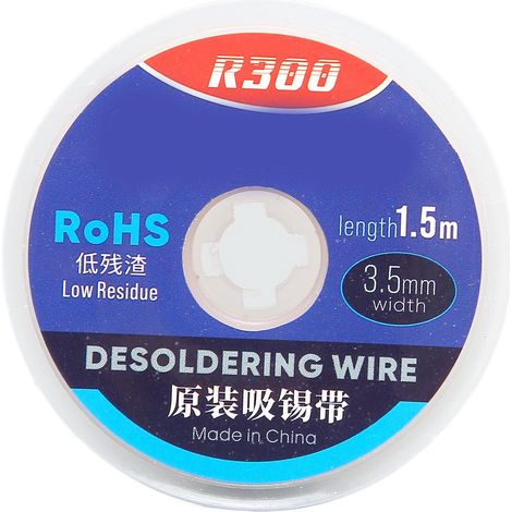 Désoxydant à souder rapide, conduction thermique efficace, nettoyage puissant, tresse à dessouder écologique en cuivre pour carte PCB électronique 1,5 m 3,5 mm (1/5)