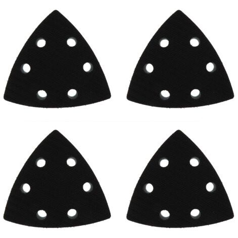 Lot de 4 tampons de polissage pour ponceuse triangulaire 90 x 90 mm, tampons de polissage en éponge souple triangulaire à 6 trous, adaptés à toutes les ponceuses triangulaires standard (1/5)