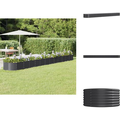 Lit surélevé de jardin Acier enduit de poudre Anthracite - Jardinière Surélevée - Bac À Fleurs - Pot De Fleurs Extérieur - Décoration Jardin - Balcon (1/5)