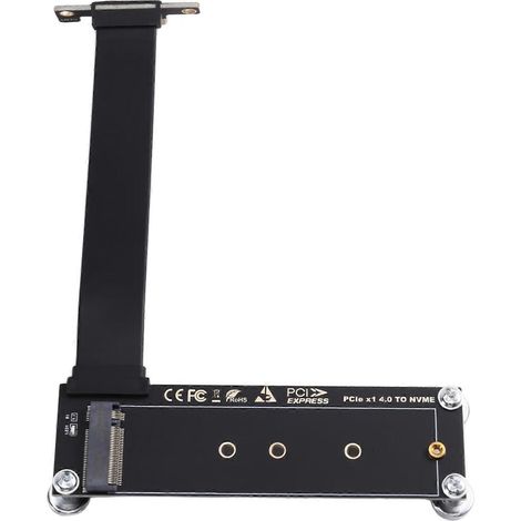 PCI-E 4.0 x1 auf M.2 NVMe SSD-Verlängerungskabel, 90°-Winkel, M-Stecker, NVMe/NGFF SSD-Riserkartenadapter, Desktop-PC-kompatibel (1/5)