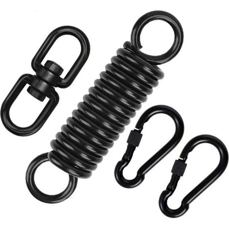 Schwingfederkapazität 250 kg, Stahlkonstruktion, Aufhängung mit 2 Karabinerhaken, Haken für Outdoor-Hängematte (1/3)