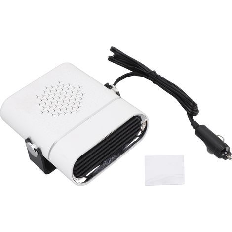 Chauffage de voiture portable à chauffage rapide, rotation à 360°, dégivreur et désembueur de pare-brise, 12 V, blanc (1/5)