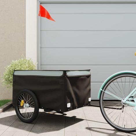 Remorque de vélo noir et gris 45 kg fer vidaXL