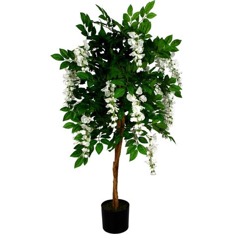 130cm Luxury Artificial Wisteria Tree White Flowers - Premium Range (1/5)