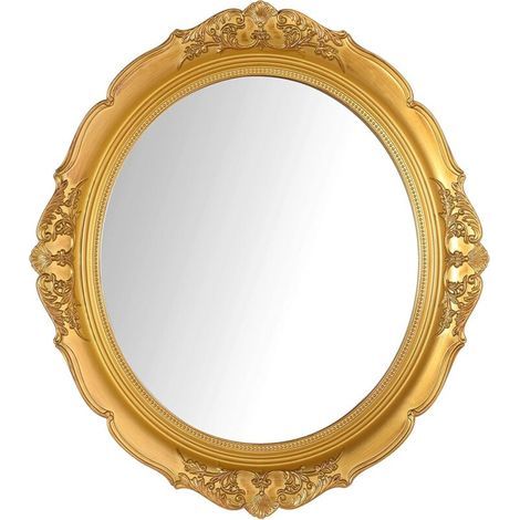 Dekorativer Vintage-Wandspiegel zum Aufhängen im Schlafzimmer, Wohnzimmer oder auf der Kommode, 33 x 37 cm (gold) (1/5)