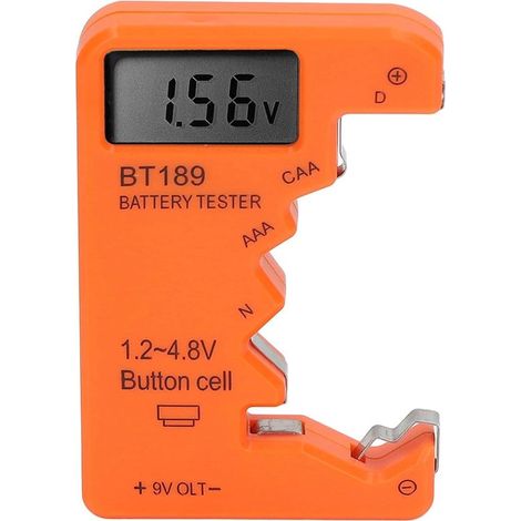 Tester per batterie，misuratore di capacità e controllo della batteria，6F22，9V e 1,5V (ARANCIONE) (1/5)