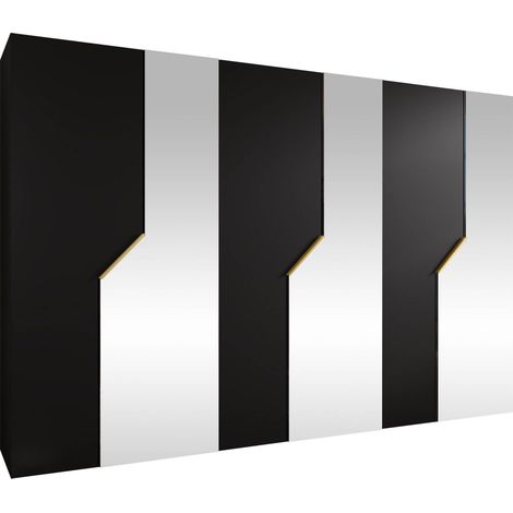 Armario Hartford 599, Negro, 202x300x52cm, Puertas de armario: Con bisagras, Número de estantes: 0 (1/5)