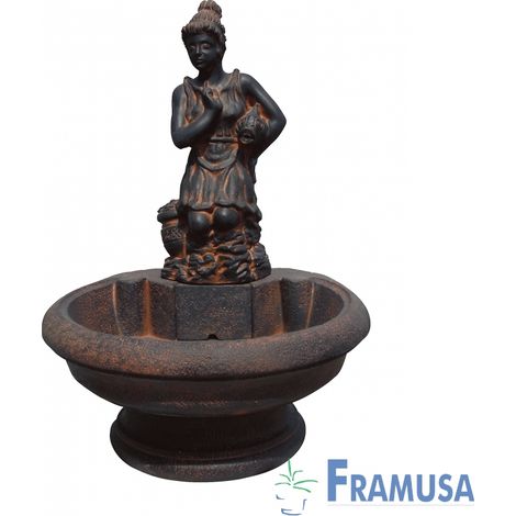 FUENTE DE PIEDRA ARTIFICIAL DIANA OXIDO CON BOMBA PARA JARDIN (1/2)