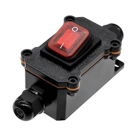 Interrupteur de câble étanche IP65, interrupteur marche/arrêt, 4 bornes des deux côtés, 12V DC 25A DPST, utilisation en extérieur (1/4)
