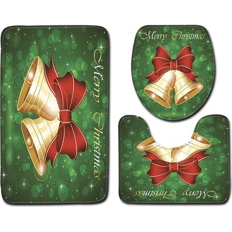 Ensemble de 3 tapis de toilette antidérapants à motif Père Nol - Ultra-absorbants - Doux et adaptés à la salle de bain, la chambre, la cuisine, les toilettes et la baignoire (3) - RWTapis contour toi (1/5)