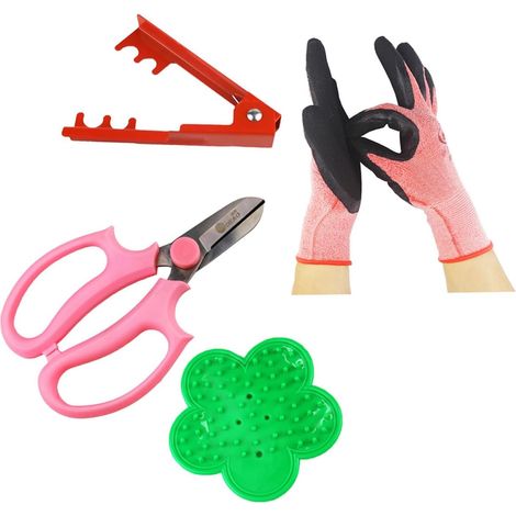 Set Jardinage Ciseaux Fleurs Pince Épines Protection Mains Outil (1/5)