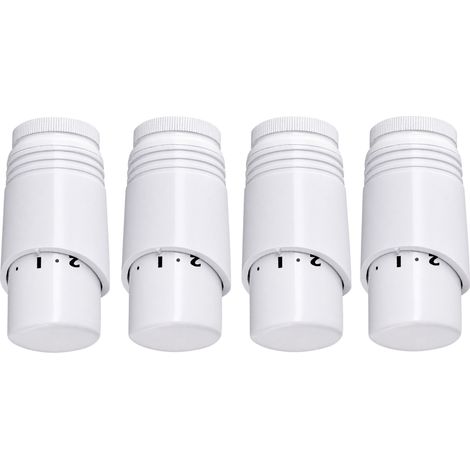 Lot de 4 têtes thermostatiques design blanches M30x1,5 Fluidheat (1/5)