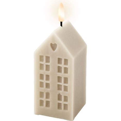 Candela LED in cera bianca 6x6x14,8 cm