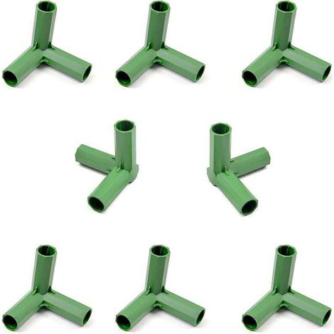 Gewächshausrahmenverbinder, Gewächshausmöbelverbinder, 10 Stück, Zubehör für Gartenrahmenverbindungen, stabile 16-mm-Stütze für Gewächshausrahmen (3-Wege-Winkelverbinder) (1/5)