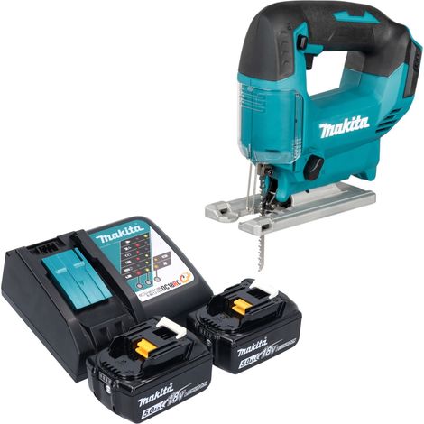 Sierra de calar oscilante a batería Makita DJV 186 RT de 18 V + 2 baterías de 5,0 Ah + cargador (1/5)