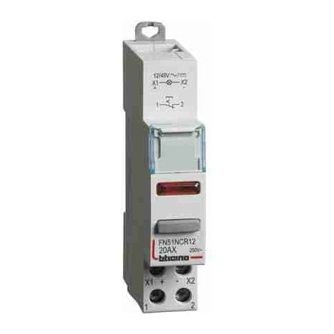 BTIFN51NCR12 Interruttore con Led rosso - 1NC - 20A - 12-48V - 1 modulo DIN