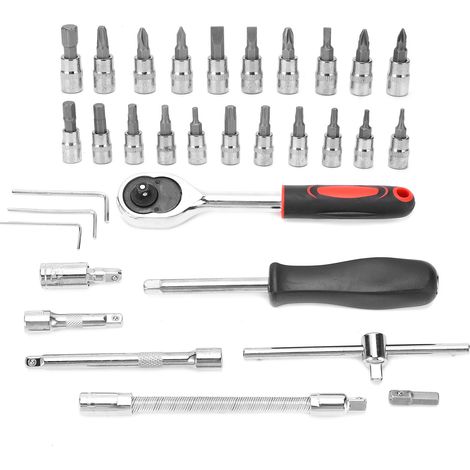 Coffret de 46 douilles pour réparation automobile, clé universelle, quincaillerie en acier au carbone (1/5)