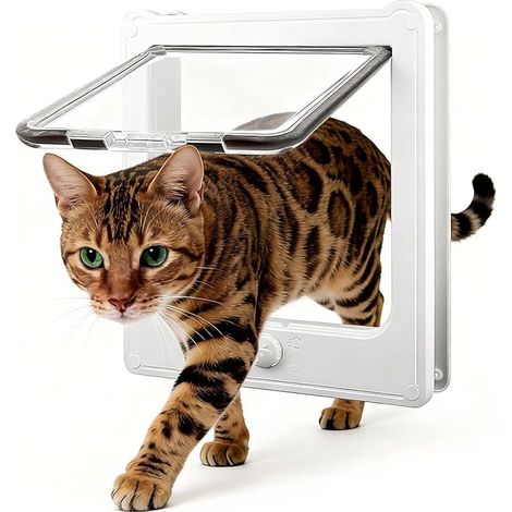 Chat Facile à Installer, 4 Options de Verrouillage Manuel, Bonne étanchéité et Solide Porte Intérieure Chatiere pour Petit Chien/Chat (1/5)